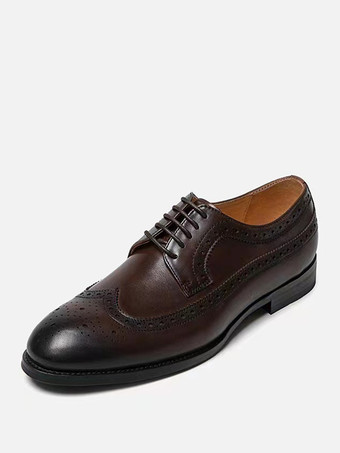 メンズカジュアルシューズ コーヒーブラウン ラウンドトゥ レースアップシューズ メンズシューズ