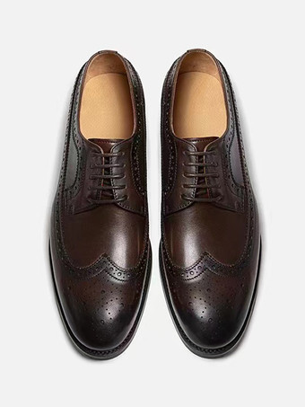 メンズカジュアルシューズ コーヒーブラウン ラウンドトゥ レースアップシューズ メンズシューズ