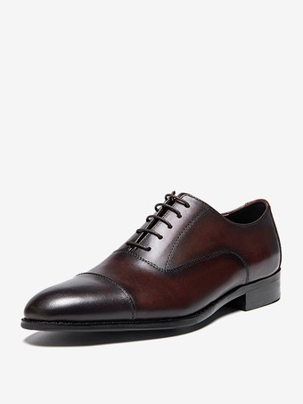 メンズドレスシューズ 素敵なラウンドトゥ レースアップ 牛革 デビー プロム ホームカミング ウェディングシューズ