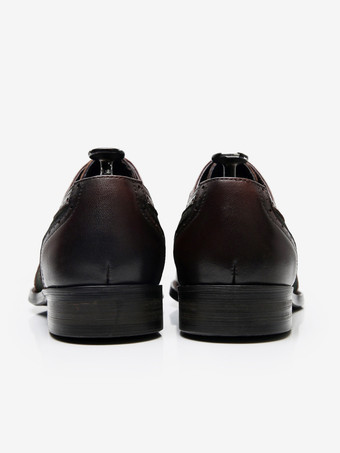 男性用ドレスシューズ 素敵なラウンドトゥ レースアップ 牛革 デビー プロム ホームカミング ウェディングシューズ