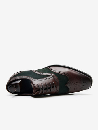 男性用ドレスシューズ 素敵なラウンドトゥ レースアップ 牛革 デビー プロム ホームカミング ウェディングシューズ