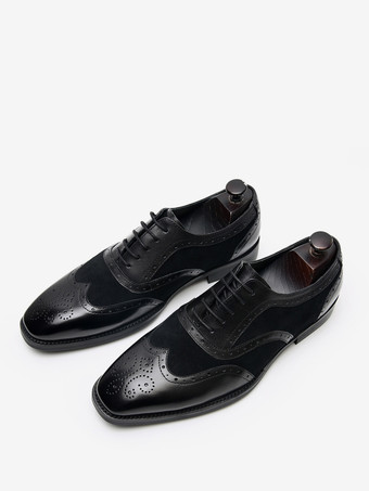 男性用ドレスシューズ 素敵なラウンドトゥ レースアップ 牛革 デビー プロム ホームカミング ウェディングシューズ