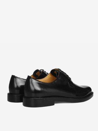 メンズ デビー シューズ ブラック 牛革 ラウンドトゥ レースアップ プロム ウェディング シューズ