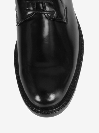 メンズ デビー シューズ ブラック 牛革 ラウンドトゥ レースアップ プロム ウェディング シューズ