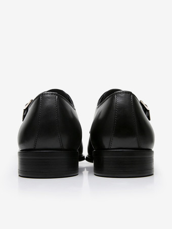 Herren-Slipper mit Mon-Riemen Kaffeebraun runde Zehenpartie Slip-on-Schuhe für den Abschlussball und Hochzeit