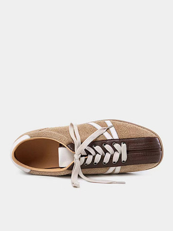 メンズカジュアルシューズ ホワイト牛革 ラウンドトゥ カラーブロック ストラップ 調節可能シューズ