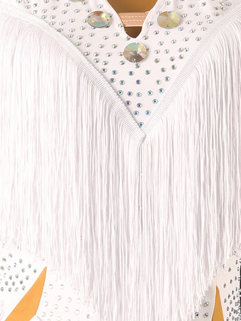 ラテン ダンス ドレス ホワイト レディース ライクラスパンデックス ドレス ラテン ダンサー ダンスウェア