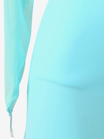 ラテンダンスドレス アクア レディース ライクラスパンデックス ドレス セクシー ラテン ダンサー ダンス衣装