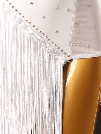 ラテンダンス衣装白女性のドレスライクラスパンデックスドレスダンスウェア