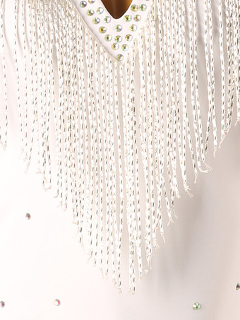 ラテンダンス衣装白女性のドレスライクラスパンデックスドレスダンスウェア