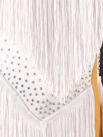 ラテン ダンス ドレス ホワイト レディース ライクラスパンデックス ドレス ラテン ダンサー ダンスウェア