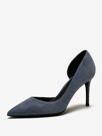 ティールスエード ハイヒール パンプス レッド ポインテッド トゥ スティレット ヒール ドレス シューズ