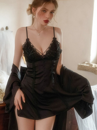 ブラック シュミーズ レディース ホワイト カットアウト ハイスリット セクシー ランジェリー