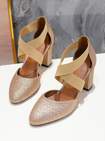 ハイヒール パーティー シューズ シルバー クローズド トゥ プロム シューズ