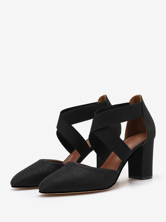 ブラック ハイヒール パーティー シューズ シルバー クローズド トゥ プロム シューズ