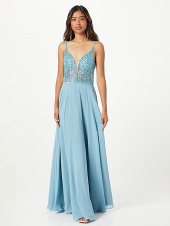 Baby BlueMother Dress V-Neck Sleeveless A-Line Guest Dresses For Wedding