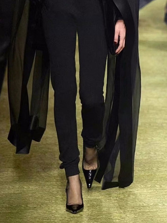 Chaussures habillées noires pour femmes escarpins à bout pointu et à talons hauts de forme spéciale