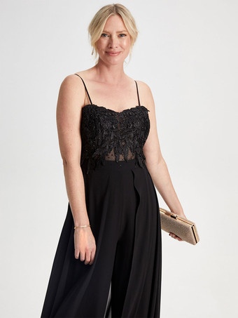 ブライダルマザードレス 恋人ネック ノースリーブ ジャンプスーツ レース 結婚式のゲストドレス