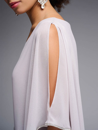 Bridal Mother Dress Jewel Neck Half Sleeves A-Line Split Front Floor-Length Wedding Guest Dresses