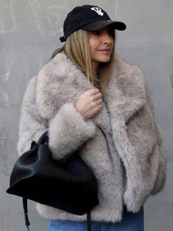 Women's Coat 2024｜Women Wool Coat｜Women Faux Fur coat｜Long Outwear Winter  Coat - Milanoo.com