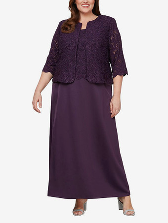 ブライダルマザードレス スクエアネック 長袖 Aライン レース ゲストドレス 結婚式用