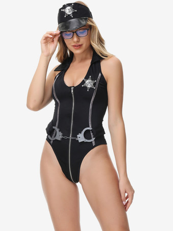 セクシーな警官コスチュームスタイリッシュな花柄ポリエステル