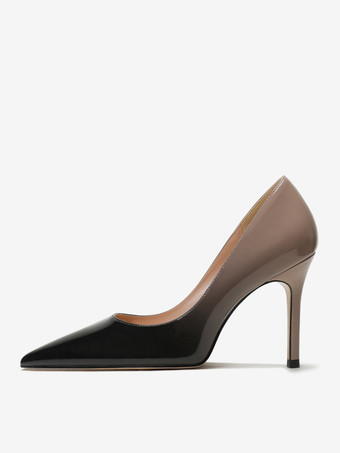 グラデーションカラーレディース フォーマルイブニング パンプス ポインテッドトゥ スティレットヒール