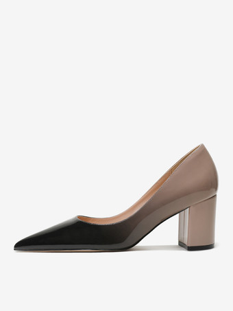 De mujer Tacones en bloque Zapatos sin cordones con punta en punta color burdeos