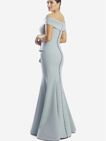 マザードレス オフショルダー ノースリーブ マーメイドフリル 結婚式のゲストドレス