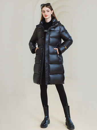 延縄オーバーコート品質フード付きジップアップ長袖冬アウター