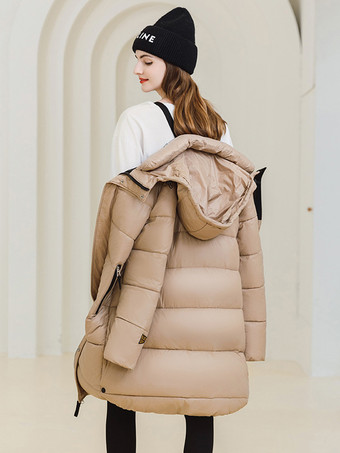 延縄オーバーコート品質フード付きジップアップ長袖冬アウター