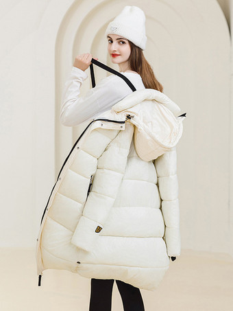 延縄オーバーコート品質フード付きジップアップ長袖冬アウター