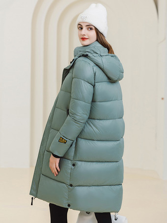 延縄オーバーコート品質フード付きジップアップ長袖冬アウター