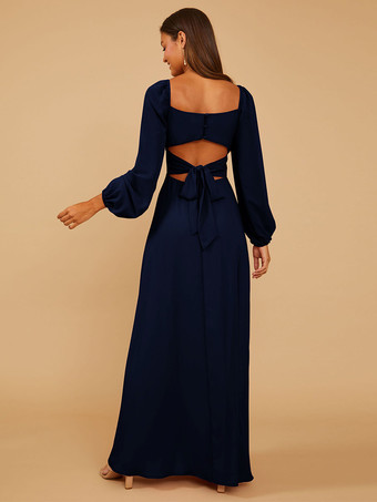 ブライズメイドドレス Aライン マキシレングス ジッパー シフォン ウェディングパーティードレス