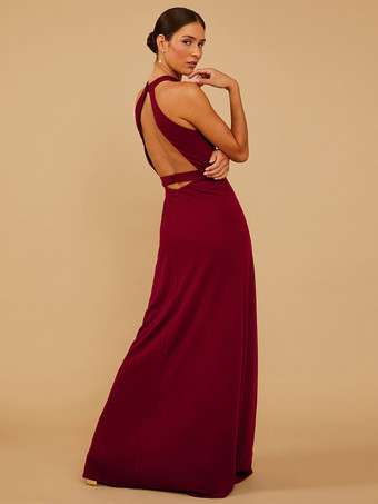 ブライドメイドドレス シフォン Aライン マキシレングス プロムドレス