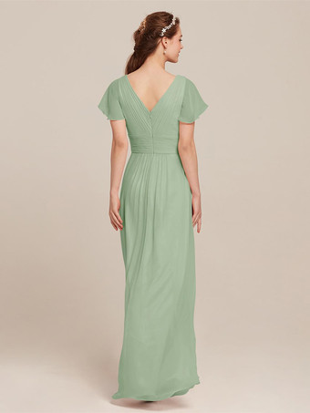 ブライドメイドドレス シフォン Aライン マキシレングス フォーマルガウン