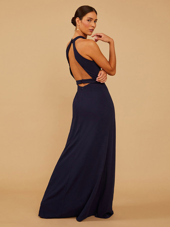 ブライドメイドドレス シフォン Aライン マキシレングス プロムドレス