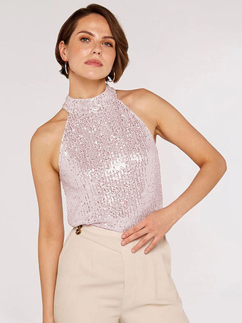 PinkTanks & Camis Sleeveless Sexy Straps Neck Lace Up Daily Casual