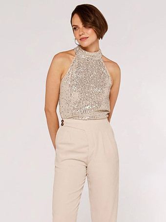 Tanks & Camis Sleeveless Sexy Straps Neck Lace Up Daily Casual