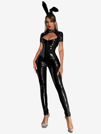 Skin Tight Body Suit Catsuit Lingerie Crotchless Cat Suit Sexy Cat Woman