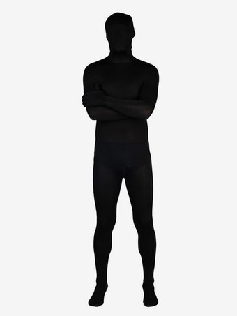 ブラック ブラックユニカラー全身タイツスーツフルボディライクラスパンデックスセクシーなライクラジャンプスーツ