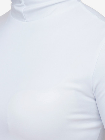 ホワイト全身タイツスーツセクシーなホワイトライクラスパンデックスカラーブロックオープンアイズジャンプスーツコスチューム