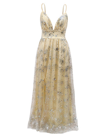 誕生日セクシーパーティードレス ノースリーブ フロントスリット バックレス プロム マキシドレス