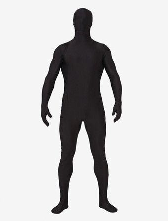 Fato De Halloween 2024 Preto Spandex Zentai Terno Completo Bodysuit