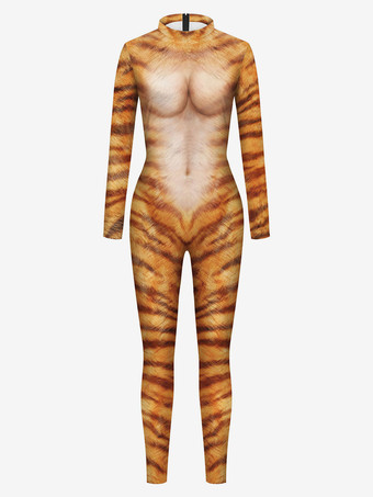 oro chiaroTuta animale aderente halloween tuta zentai tuta leopardata da donna body scheletro Halloween spaventoso lycra spandex tuta