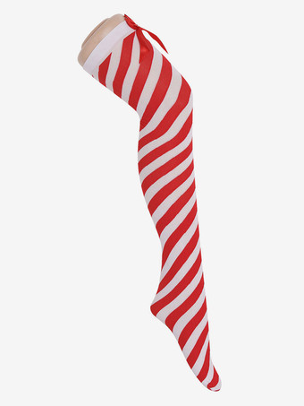女性サロンストッキング赤ストライプニーハイソックスハロウィンコスプレ衣装アクセサリー