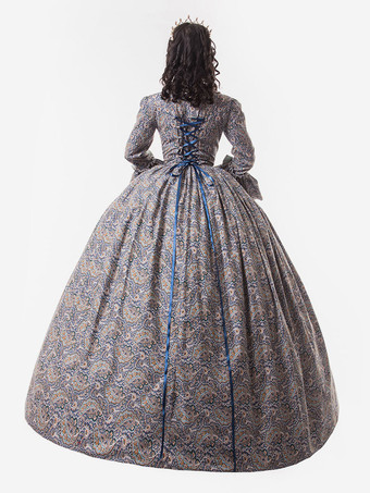 中世 ドレス 女性用 プリンセス 貴族ドレス ベビーブルー 長袖 ヴィクトリア風 ページェント レトロ ヨーロッパ 宮廷風 中世 ドレス・貴族ドレス