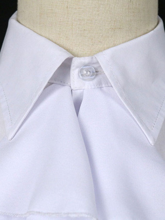 ブルーヴィンテージトップヴィンテージフリルノースリーブポリエステルポリエステル繊維チョッキレトロコスチューム男性用