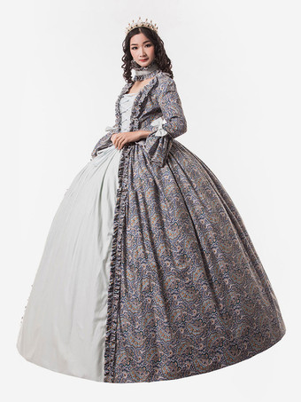 中世 ドレス 女性用 プリンセス 貴族ドレス ベビーブルー 長袖 ヴィクトリア風 ページェント レトロ ヨーロッパ 宮廷風 中世 ドレス・貴族ドレス