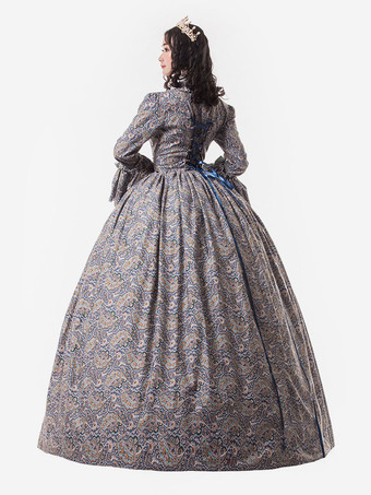 中世 ドレス 女性用 プリンセス 貴族ドレス ベビーブルー 長袖 ヴィクトリア風 ページェント レトロ ヨーロッパ 宮廷風 中世 ドレス・貴族ドレス